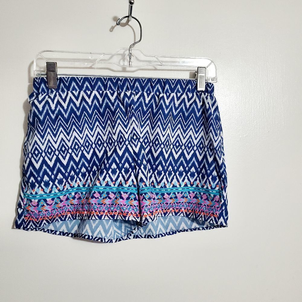Belle du Jour Blue Fun Print Shorts Size L (Girls)